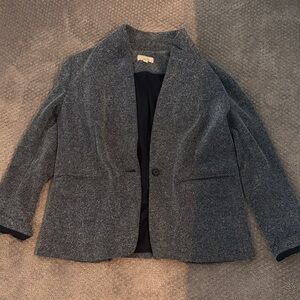 LOFT Charcoal Gray and Blue Blazer
